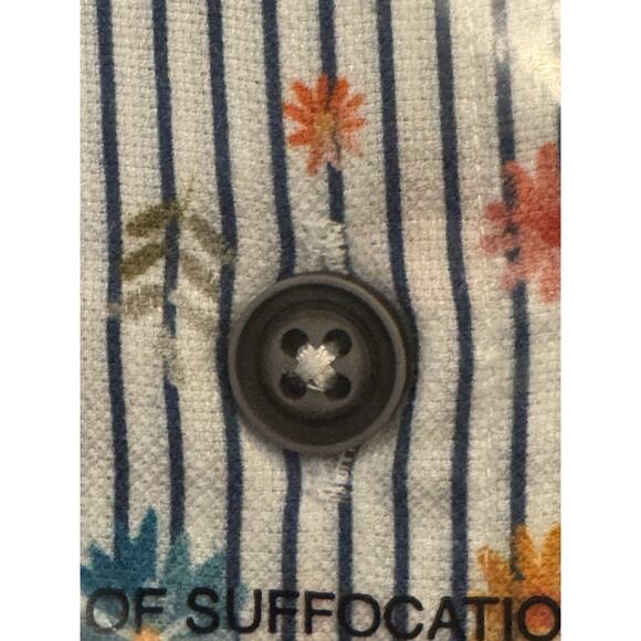 NWT Medium Johnnie O Top Shelf Short Sleeve Striped Shirt Flowers Floral May - Picture 3 of 9